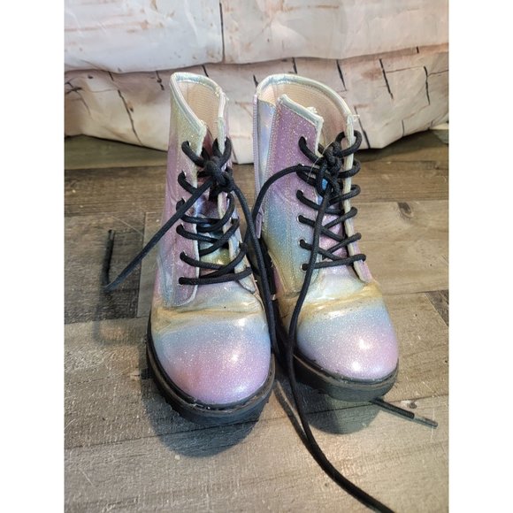 Children's Place girl 1 boots sparkly glitter rainbow - Picture 1 of 8